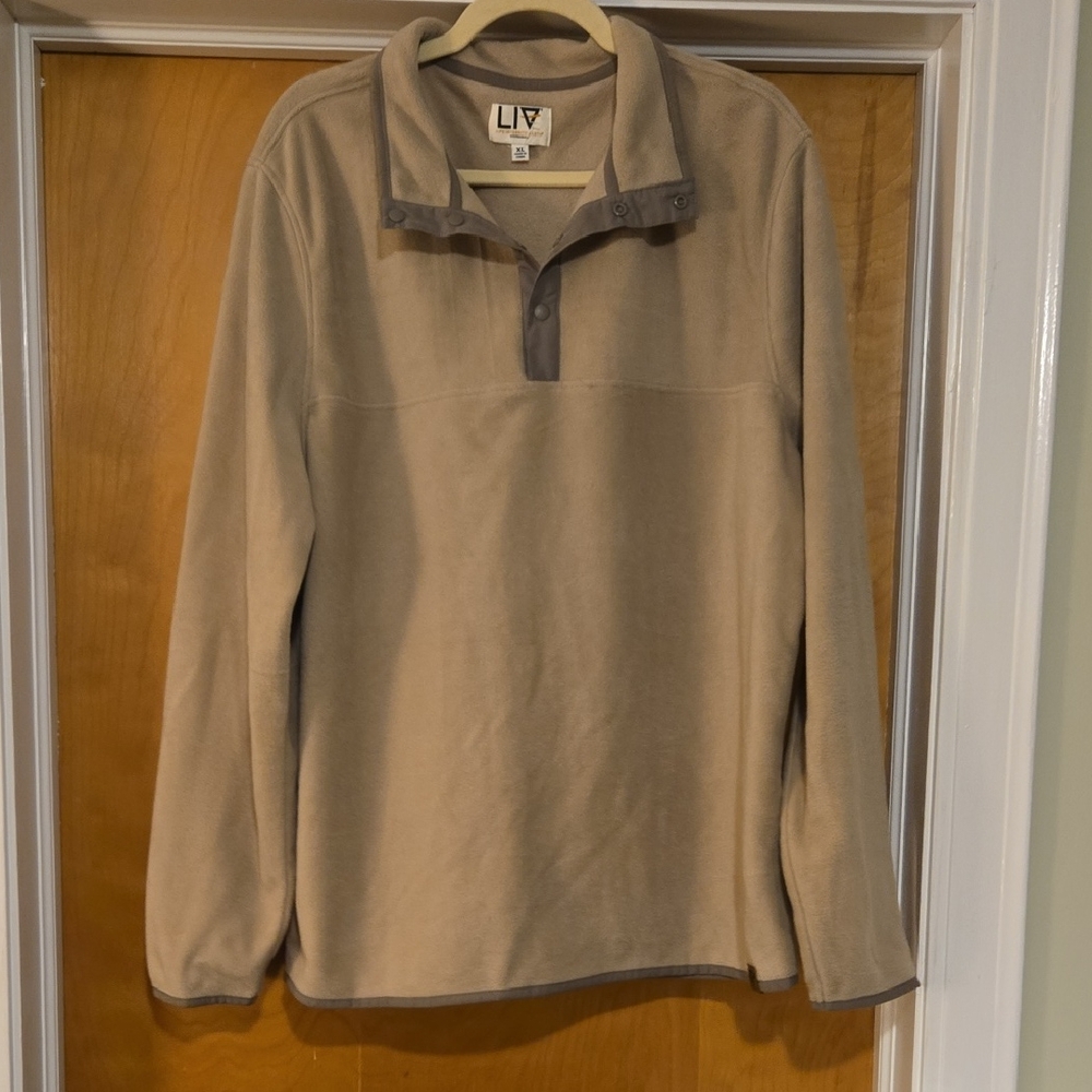 LIV Men's Beige Fleece Sweatshirt